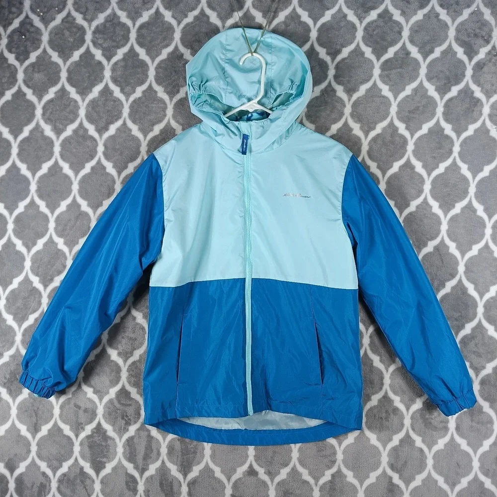 Eddie Bauer Jacket Girls Size 12-14 Blue 3 In 1 Lone Peak Hooded Fleece Lined